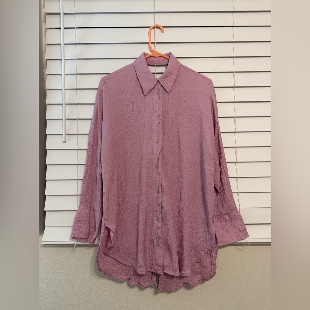 Zara Long Sleeve Blouse In Pink
